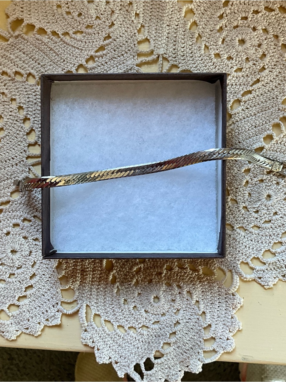 Silver-tone Herringbone Bracelet